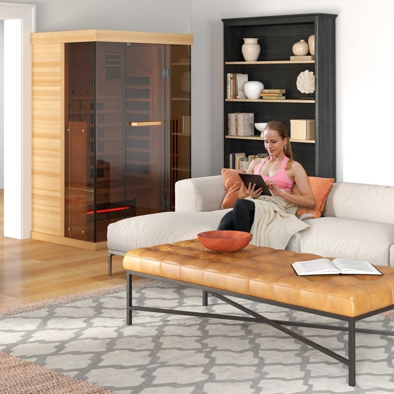 EROMMY up to 3 Person Infrared Sauna with 15-Minute Warm-Up Heater Tube and Carbon Plate