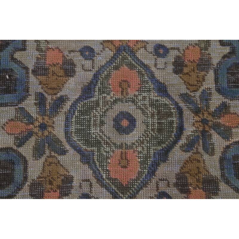 Over-Dyed Brown Tabriz Persian Vintage Rug Hand-Knotted Wool Carpet - 6'5"x 9'9"