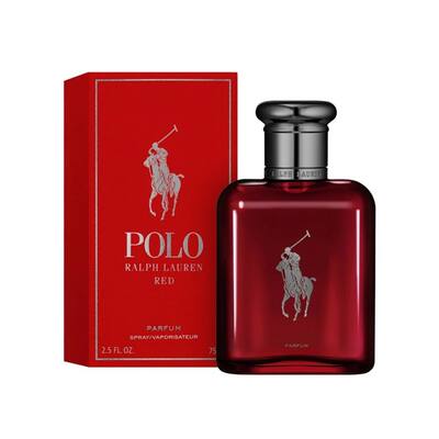 Ralph Lauren Polo Red Parfum Ambery and Woody Men's Cologne 2.54