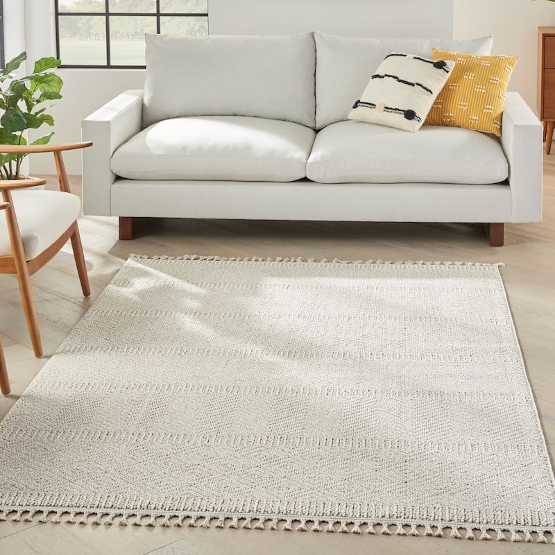 Nourison Elwood Moroccan Geometric Area Rug - 4' x 6'2" - Ivory - Runner/Rectangle