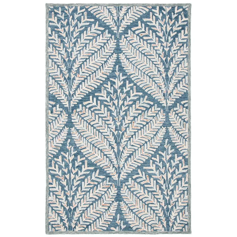 SAFAVIEH Handmade Capri Ilianka Wool Rug - 5' Square - Grey/Ivory - Square