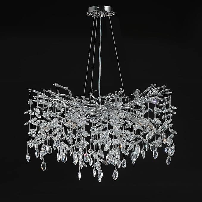 KAYLA 47.2" Modern 18-Lights Gold Luxury Crystal Globe Chandelier