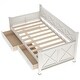 preview thumbnail 5 of 24, Twin Size Wooden Modern and Rustic Casual Style Daybed with 2 Large Drawers,Bed W/X Frame Design,for Apartment, Bedroom