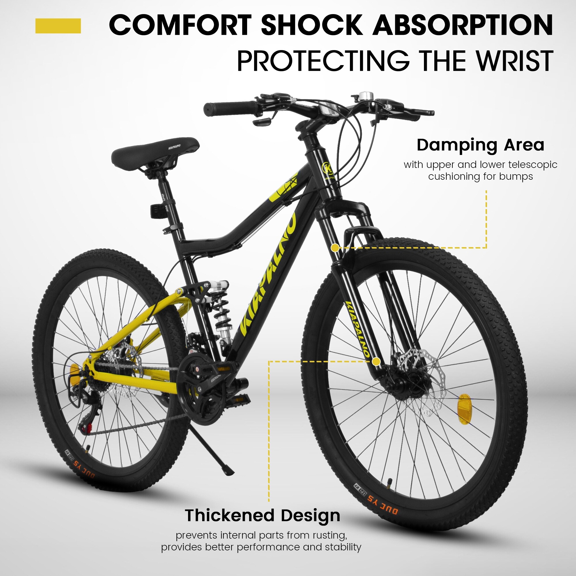 26 Inch steel Frame Shock Fork Plus Shock Absorber 21-speed Unisex