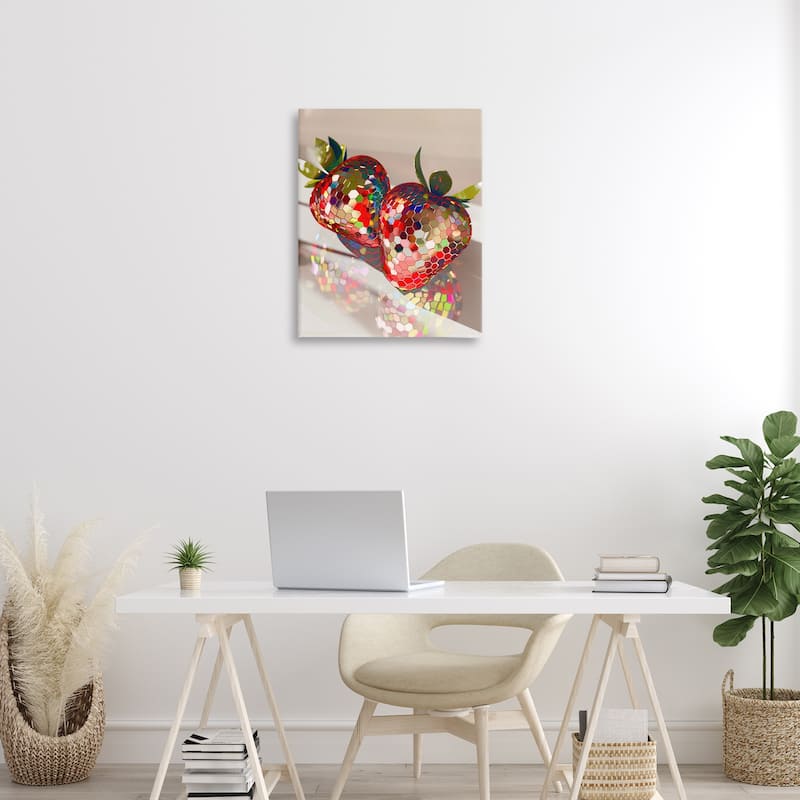 Stupell Reflecting Disco Strawberries Canvas Wall Art Design By Arlington Prints