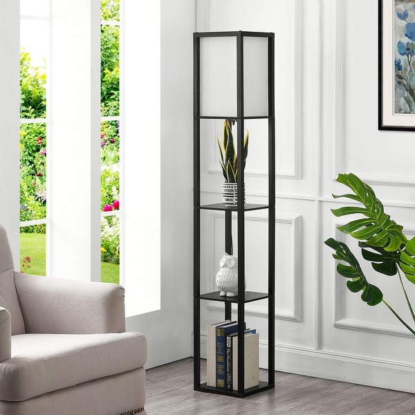 GetLedel 63 inch Etagere Floor Lamp with 3 tier Storage Shelf