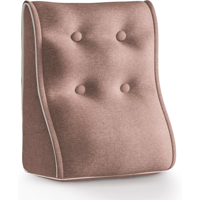 WOWMAX Sectional Headboard Pillow, Combinable Ergonomic Reading Pillow for Sitting in Bed, DIY Linen Cover Back Pillow - Pink