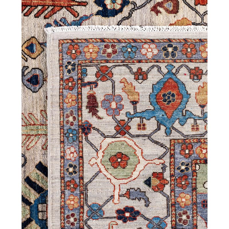 Serapi One-of-a-Kind Hand-Knotted Area Rug - Gray - 9' 0" x 11' 10"