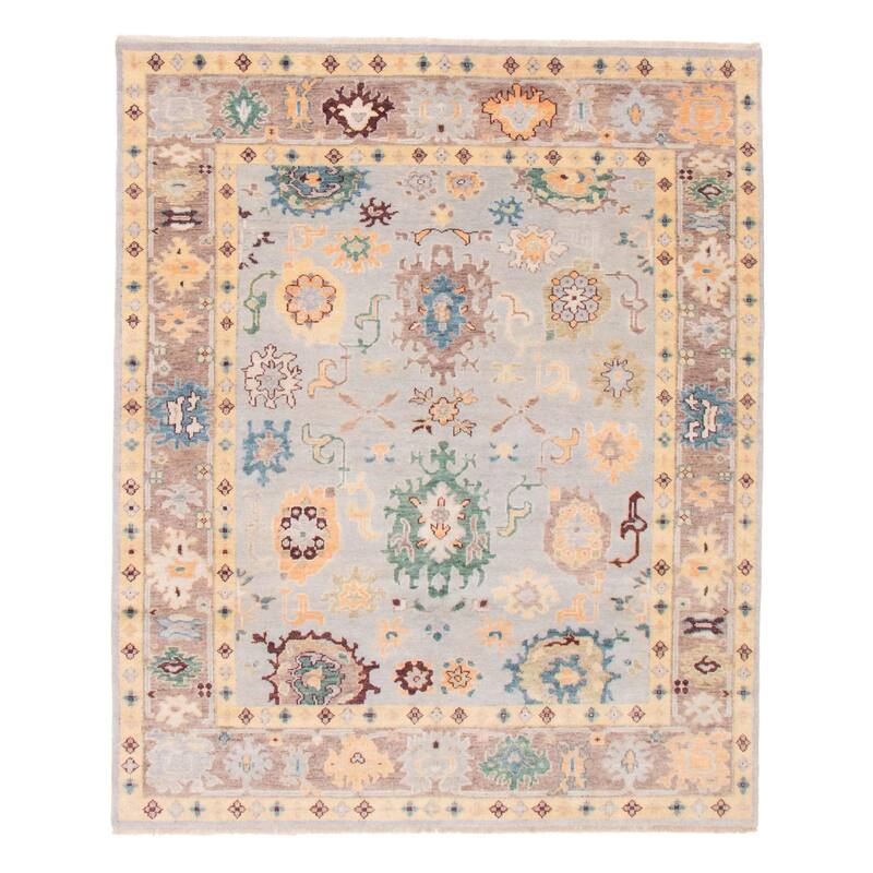 ECARPETGALLERY Hand-knotted Modern Oushak Light Grey Wool Rug - 8'2 x 9'10