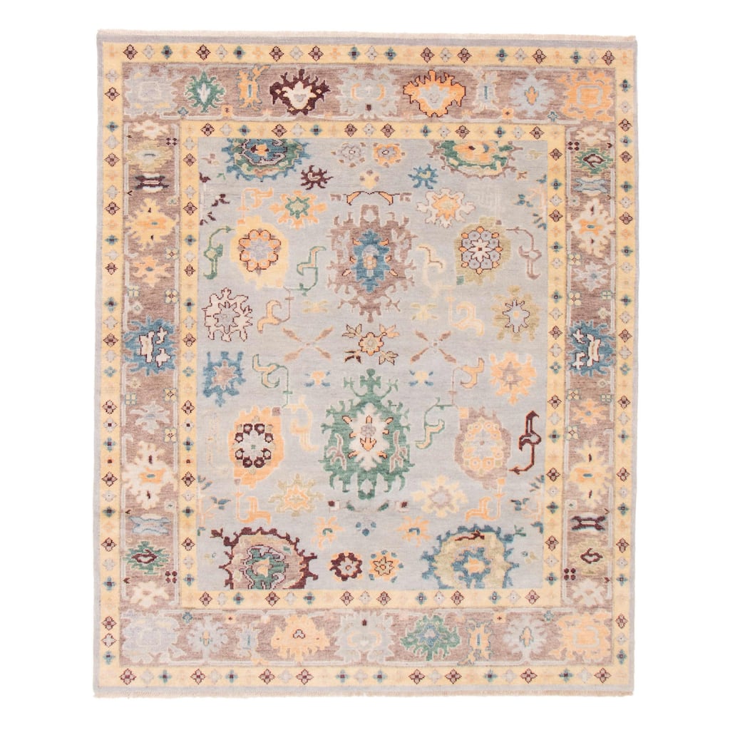 ECARPETGALLERY Hand-knotted Modern Oushak Light Grey Wool Rug - 8'2 x 9'10