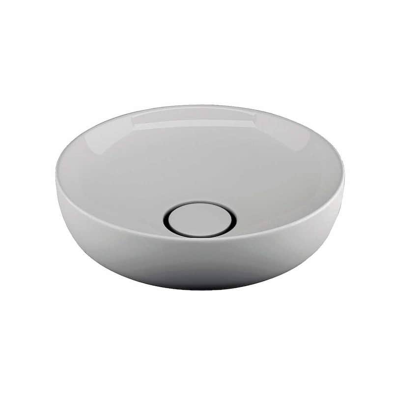 WS Bath Collections Vision 16-1/2" Vessel Bathroom Sink - Ceramic White