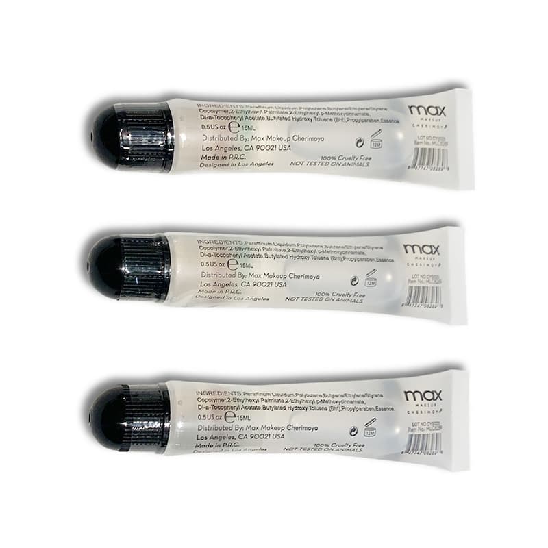 3PACK MAX Cherimoya Makeup Clear Lip Gloss Polish(COCONUT)