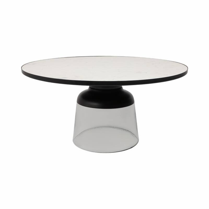 Modern Metal Stone Marble Accent Table with Stylish Decorative Base