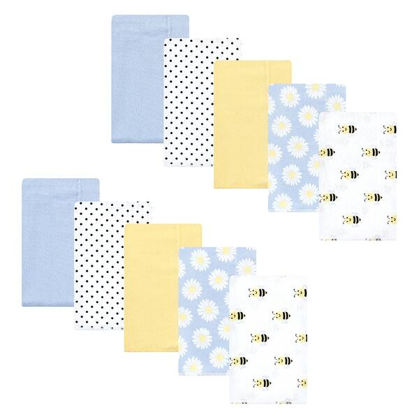slide 1 of 1, Hudson Baby Infant Girl Cotton Flannel Burp Cloths, Daisy Bee, One Size - Daisy Bee - One Size One Size - Daisy Bee