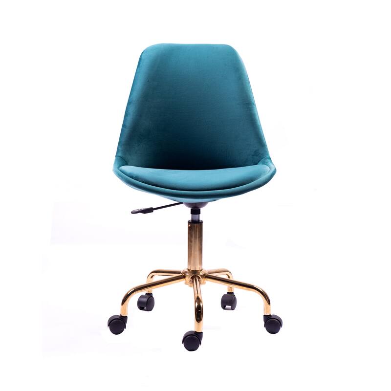Porthos Home Ally Velvet Office Chair Gold Chrome Legs Gaslift Seat