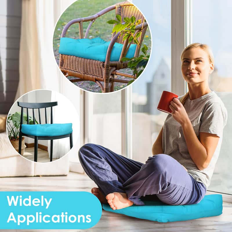 Costway 2 PCS 21'' x 21'' Patio Chair Seat Cushion Pads Indoor/Outdoor