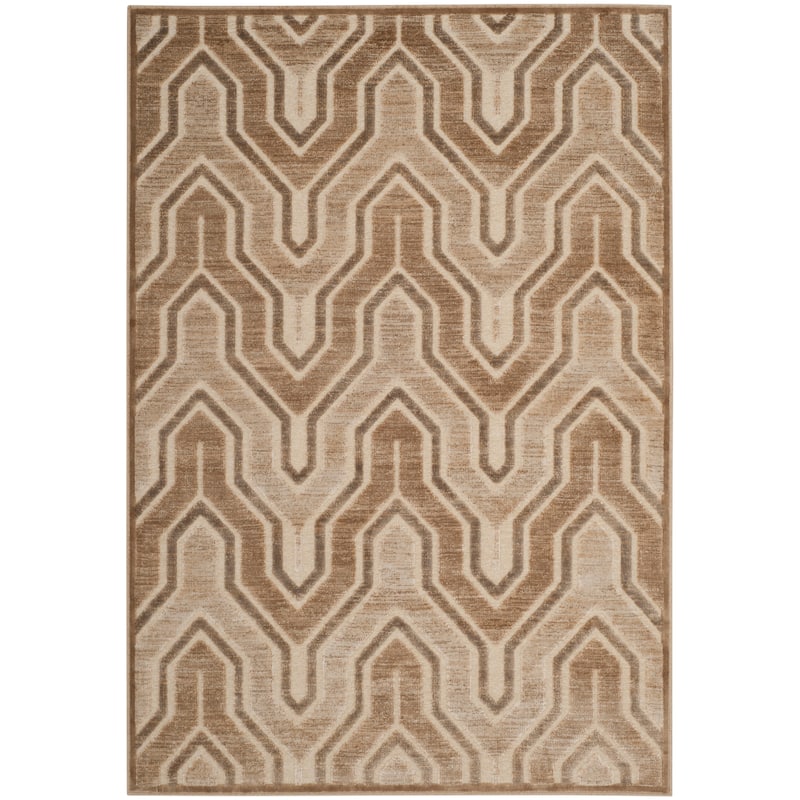 SAFAVIEH Paradise Kinneret Modern Viscose Rug - 4' x 5'7" - Caramel/Cream