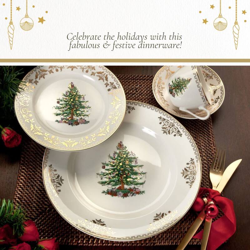 Spode Christmas Tree Set of 4 Gold Plates