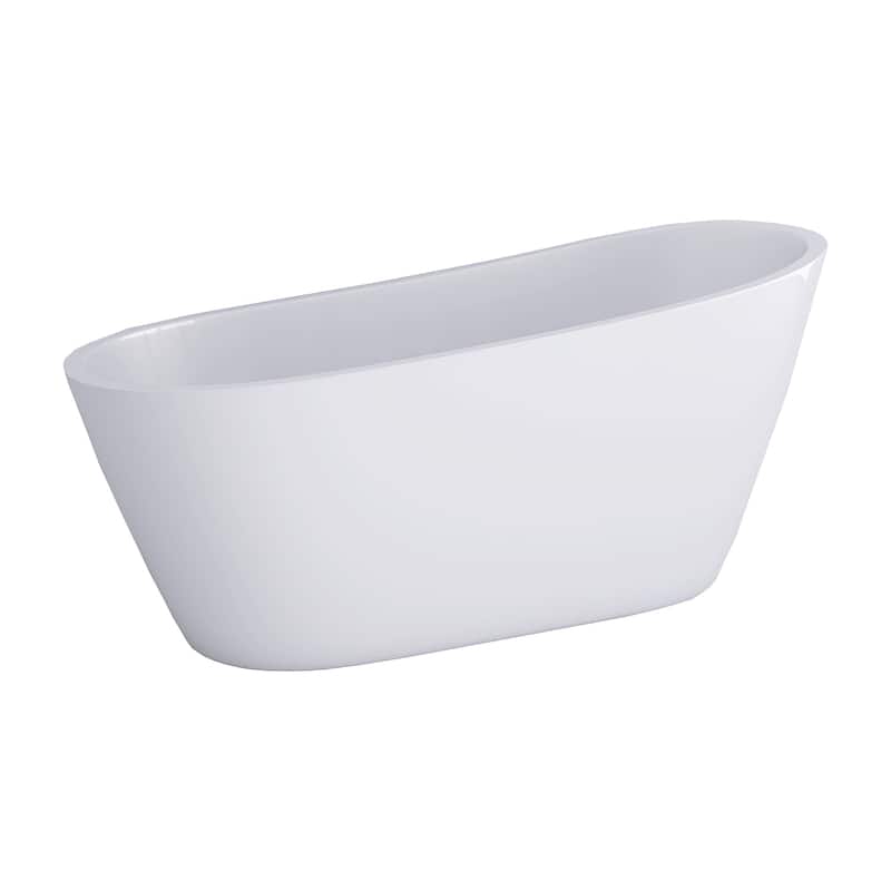 67 in. x 31 in. Acrylic Freestanding Soaking Bathtub in Gloss White