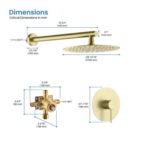 Shower Rough In Valve Types Circular Pressure Balanced Single Function Shower System with Rough In ...