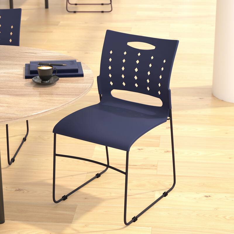 5 Pack HERCULES Series 881 lb. Capacity Sled Base Stack Chair with Air-Vent Back