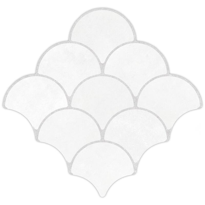 Merola Tile Scala White 12-1/8" x 12-1/8" Porcelain Floor and Wall Tile