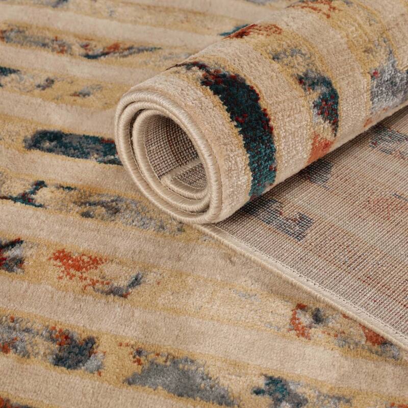 Superior Modern Geometric Lines Abstract Boho Runner or Area Rug