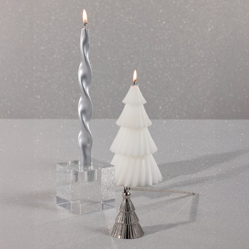 Christmas Rippled Tree Design Brass Candle Snuffer