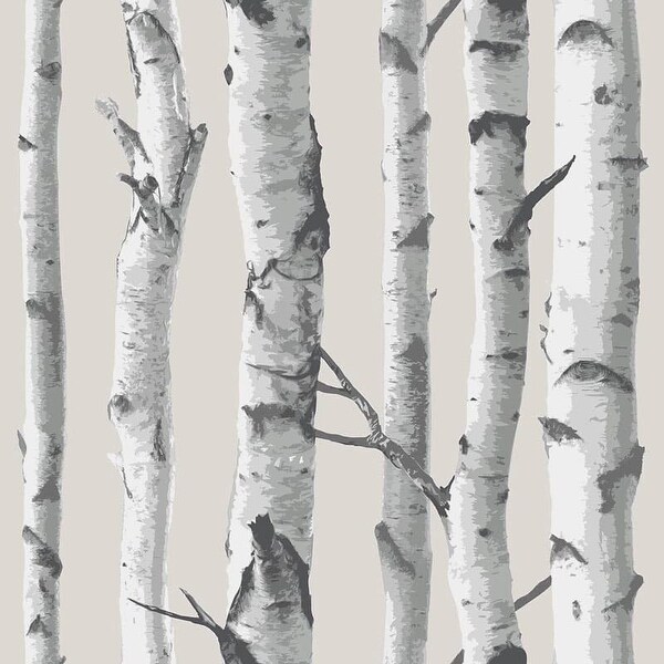 Brewster Birch Tree Peel and Stick Wallpaper Birch Tree Wall Pops Wallpaper - N/A