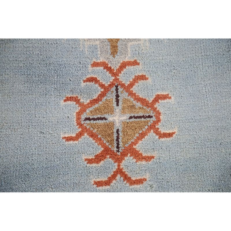 Light Blue Heriz Serapi Oriental Large Area Rug Wool Carpet - 11'3" x 17'10"