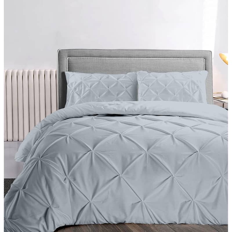 Organic Cotton 300 TC GOTS Certified 8 Internal Ties Fair Trade Pintuck Duvet Set