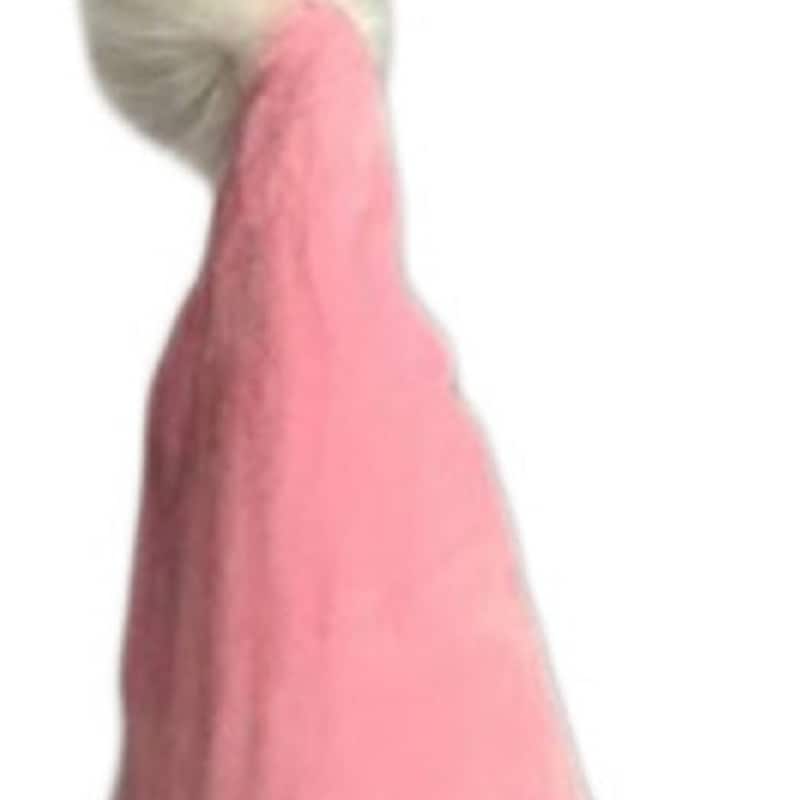 HomeRoots 30" Pink and White Fabric Sitting Gnome - 12.5' X '29.9' X '16.5
