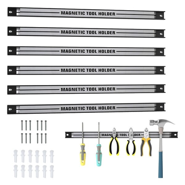 Gymax 18'' Magnetic Tool Holder Strip w/ Mounting Screws Space