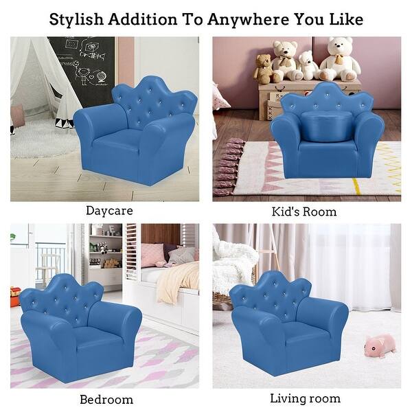Children Sofa Pvc Leather Princess Sofa Mini Sofa Bright Pink 3 Colors Overstock 31757783