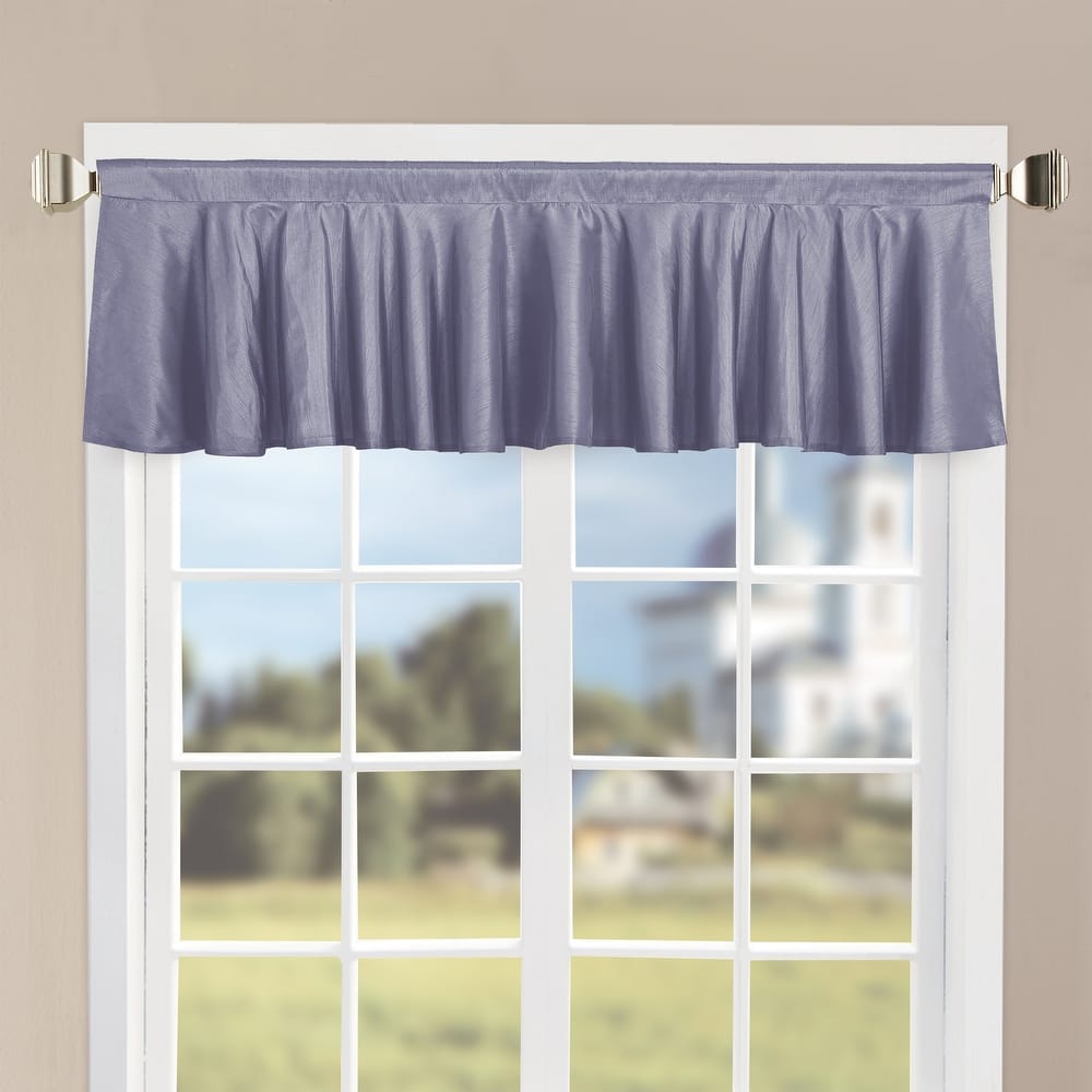 Home Soft Things Solid Faux Silk 1 Piece Valance Set,60" x 19" - 60" x 19"