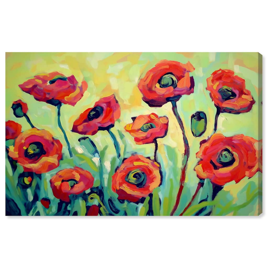 Red Poppy Field I Canvas by Art Remedy, Gallery Wrapped