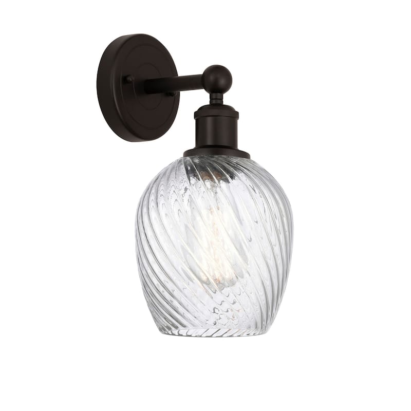 Innovations Lighting 616-1W-12-5 Salina Sconce Salina 12" Tall Wall - Oil Rubbed Bronze / Clear Spiral Fluted
