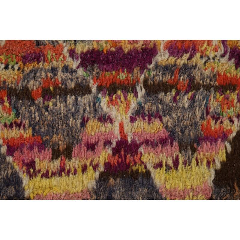 Plush Moroccan Oriental Area Rug Handmade Tribal Wool Carpet - 5'10" x 9'9"