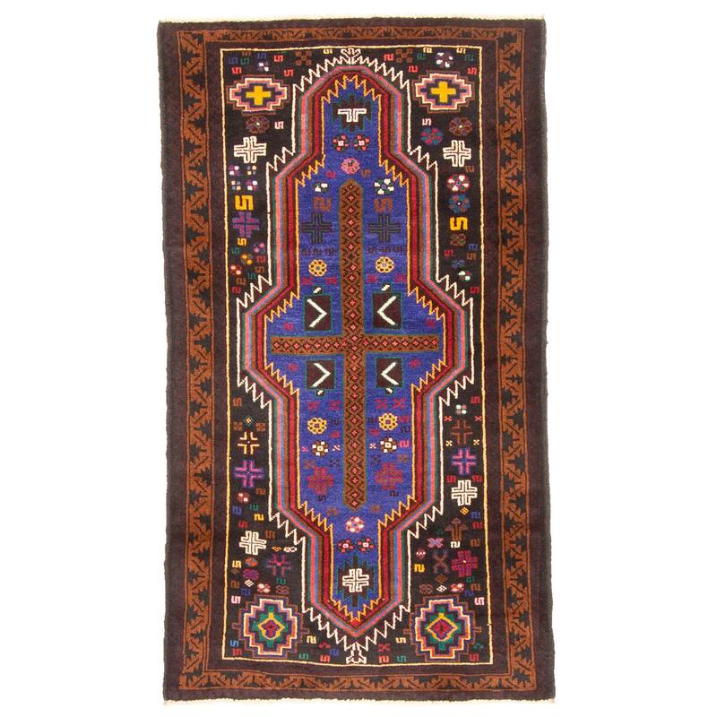 ECARPETGALLERY Hand-knotted Teimani Dark Blue Wool Rug - 2'7 x 4'8