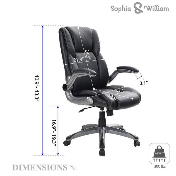 Sophia William Leather Ergonomic Office Desk Chair 360 Swivel High Back Executive Computer Chair With Flip Up Armrests Overstock 32440398