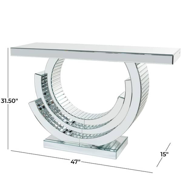 Glass Mirrored Console Table - Silver - Roche River Decor - 15
