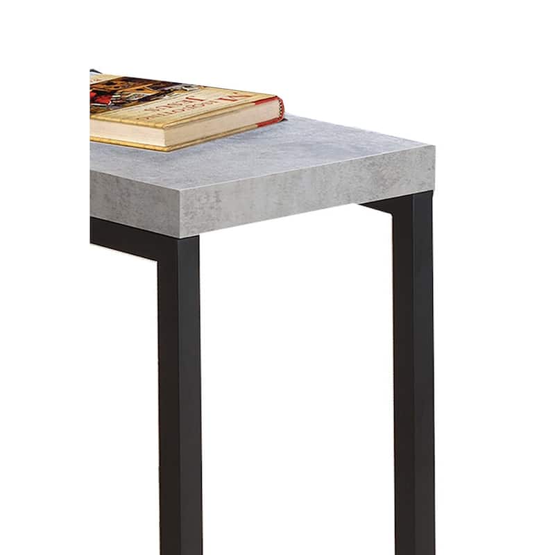 Industrial Faux Cement Designed Snack Table - 25.25 H x 11.5 W x 17.75 L Inches