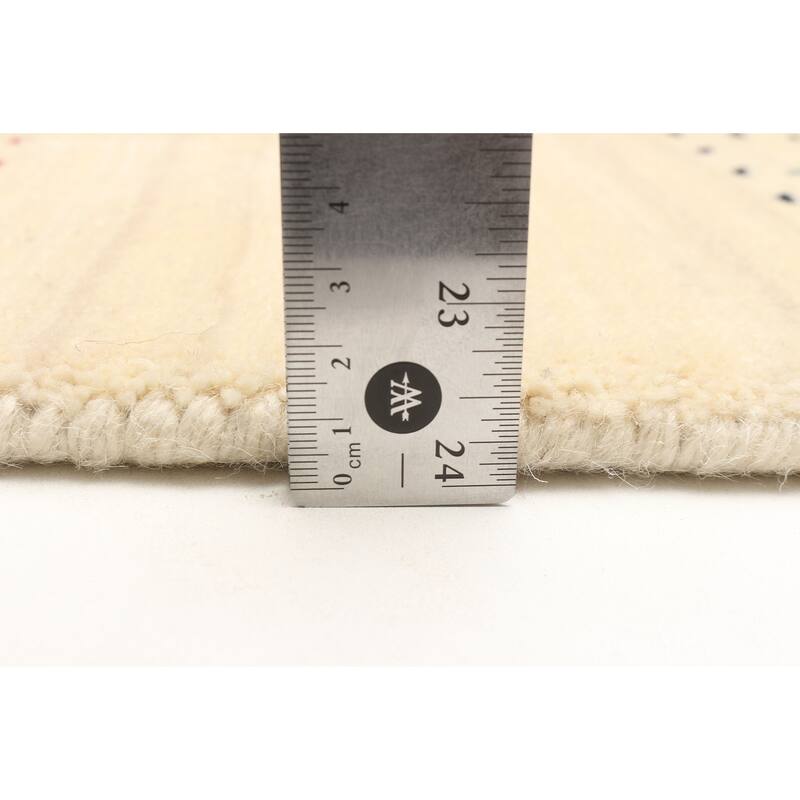 ECARPETGALLERY Hand Loomed Kashkuli Gabbeh Cream Wool Rug - 3'1 x 4'9