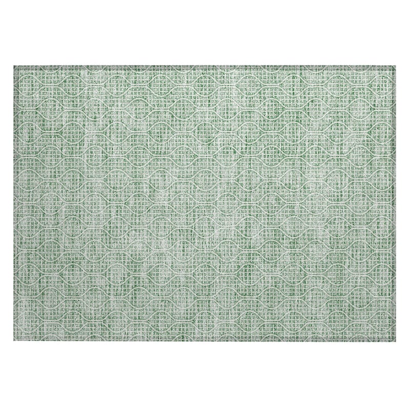Machine Washable Indoor/ Outdoor Chantille Criss Cross Geo Rug