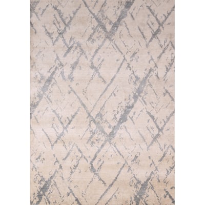 Abstract Modern Area Rug Hand-Knotted Wool Carpet - 5'3"x 7'7"