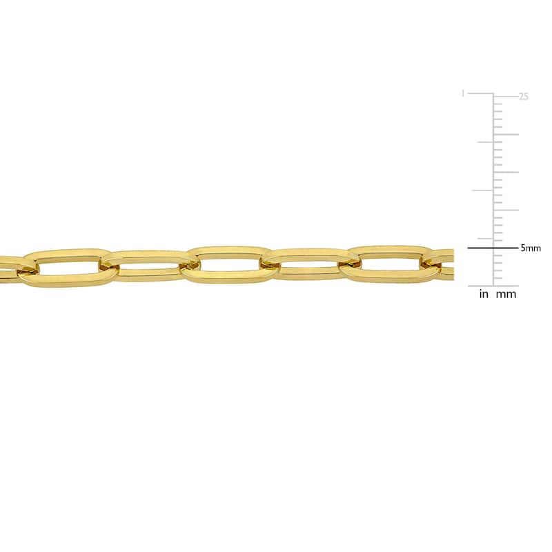 Miadora 5mm Paperclip Link Necklace in 10k Yellow Gold- 18 in