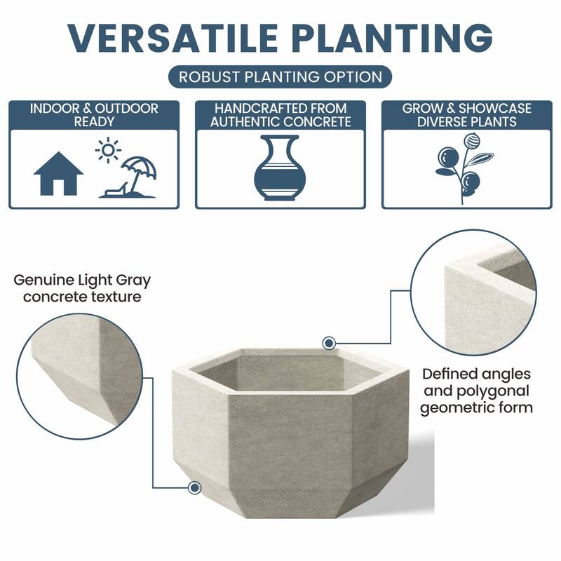 Concrete Geometric Plant Pots / Large Indoor and Outdoor flower Planters