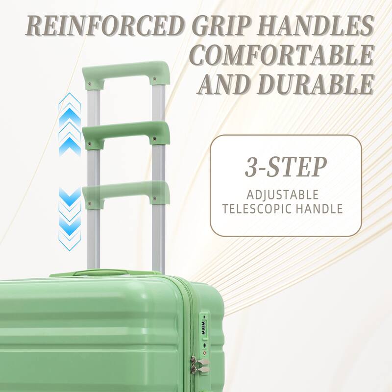 3 Piece Luggage Set Carry on Suitcase with ABS hardshell, Spinner Wheels & TSA Combination Lock