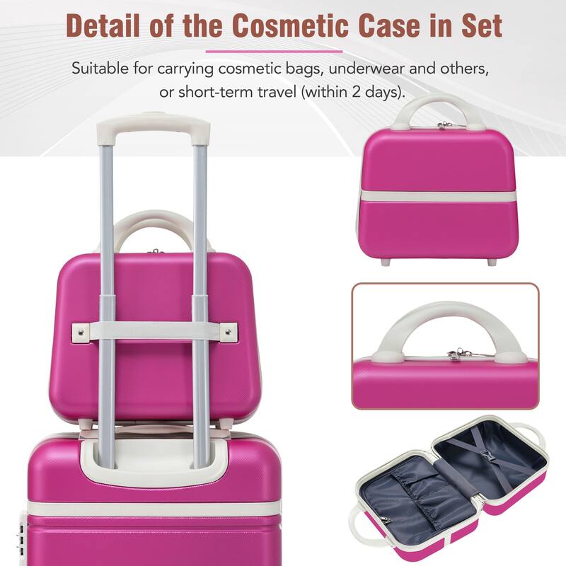 3Pcs Luggage Sets Lightweight w/Spinner TSA Lock Hardside Travel Suitcases (20/24) Carry on