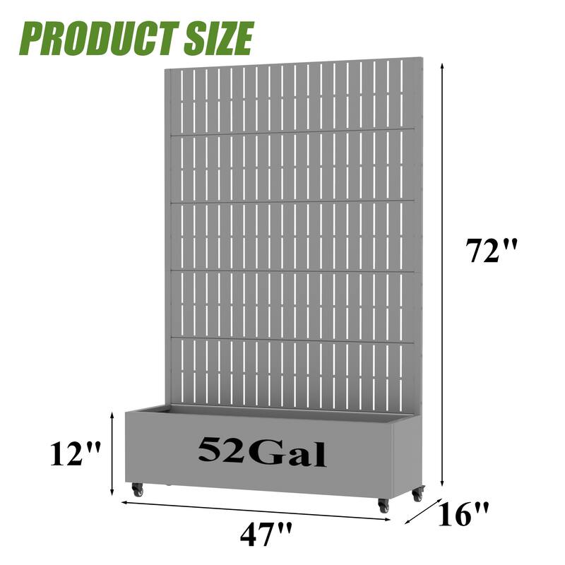 Raised Garden Bed Planter with Trellis Movable Planter Box with Lockable Wheels